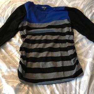 Blue, Black and Gray Stripe Light Sweater